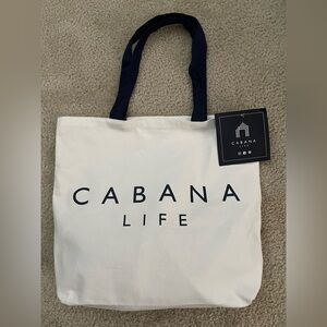 Cabana Life Canvas Tote with Black Handles